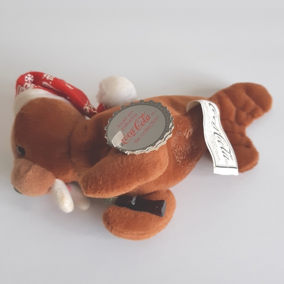 2 Coca-Cola bean bag plush animals - reindeer and walrus - Picture 7 of 14